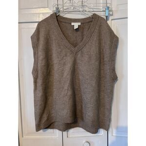 H&M Menswear Oatmeal Knit Preppy Sweater Vest